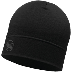 BUFF Merinowolle Mütze Lightweight solid black