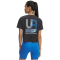 UNDER ARMOUR Run Graphic Laufshirt Damen 003 - black/blue atlantis/white L