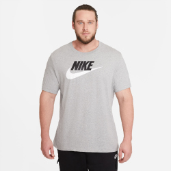 NIKE Sportswear T-Shirt Herren dk grey heather/black/white M