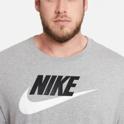 NIKE Sportswear T-Shirt Herren dk grey heather/black/white M