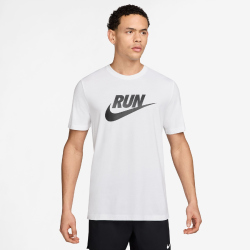 NIKE Dri-FIT Run Swoosh kurzarm Laufshirt Herren 100 - white S