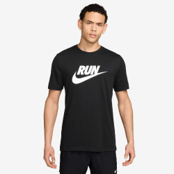 NIKE Dri-FIT Run Swoosh kurzarm Laufshirt Herren 010 - black M