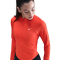 NIKE Tempo Dri-FIT 1/2-Zip langarm Laufshirt Damen 633 - picante red/reflective silv M