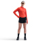 NIKE Tempo Dri-FIT 1/2-Zip langarm Laufshirt Damen 633 - picante red/reflective silv M