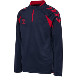 hummel hmlCORE 2.0 1/2-Zip Sweatshirt Kinder 7276 - marine/true red 164