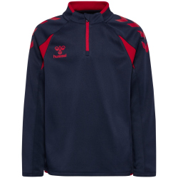 hummel hmlCORE 2.0 1/2-Zip Sweatshirt Kinder 7276 - marine/true red 164
