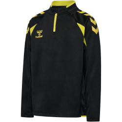 hummel hmlCORE 2.0 1/2-Zip Sweatshirt Kinder 5138 - black/blazing yellow 164