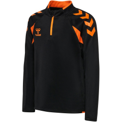 hummel hmlCORE 2.0 1/2-Zip Sweatshirt Kinder 2461 - black/orange tiger 116