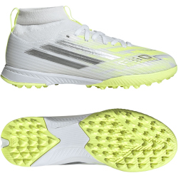 adidas F50 Sparkfusion League Mid Cut TF Multinocken-Fußballschuhe Kinder JR1828 - cloud white/iron met./hi-res yellow 35