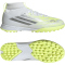 adidas F50 Sparkfusion League Mid Cut TF Multinocken-Fußballschuhe Kinder JR1828 - cloud white/iron met./hi-res yellow 35
