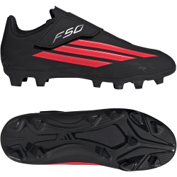 adidas F50 Club Velcro FG/MG Fußballschuhe Kinder JS1488 - core black/lucid red/core black 28