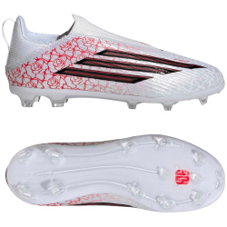 adidas F50 League Laceless FG Fußballschuhe Kinder KJ3780 - cloud white/core black/lucid red 28