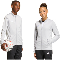 adidas Entrada 26 Trainingsjacke Kinder JZ6610 - team light grey/white 116
