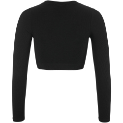 CRAFT Collective Rib Cropped langarm Trainingsshirt Damen 999000 - black XS/S