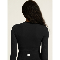 CRAFT Collective Rib Cropped langarm Trainingsshirt Damen 999000 - black XS/S