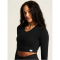 CRAFT Collective Rib Cropped langarm Trainingsshirt Damen 999000 - black XS/S