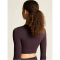 CRAFT Collective Rib Cropped langarm Trainingsshirt Damen 499000 - dk plum XS/S
