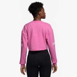NIKE Pro Dri-FIT French Terry Sweatshirt Damen 675 - playful pink/pink foam/white M