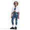 NIKE Pro Leggings Mädchen 410 - midnight navy/white S (128-137 cm)