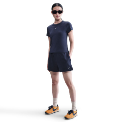 NIKE Sportswear Chill French Terry Mid-Waist 4" Shorts Damen 410 - midnight navy/sail L