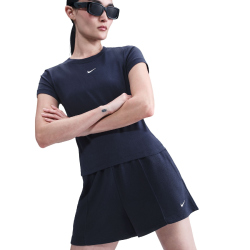 NIKE Sportswear Chill French Terry Mid-Waist 4" Shorts Damen 410 - midnight navy/sail L