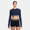 NIKE Pro 365 Dri-FIT Cropped langarm Trainingsshirt Damen 410 - midnight navy/white XXS
