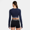 NIKE Pro 365 Dri-FIT Cropped langarm Trainingsshirt Damen 410 - midnight navy/white XXS