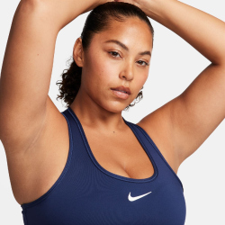NIKE Swoosh Medium Support Padded Sport-BH Damen 410 - midnight navy/white XL