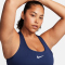 NIKE Swoosh Medium Support Padded Sport-BH Damen 410 - midnight navy/white XL