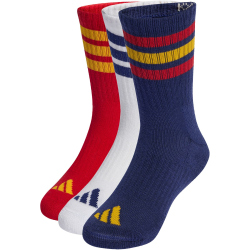 3er Pack adidas 3-Streifen Cushioned Sportswear Crew Retro Socken Kinder KF0154 - dark blue/team power red 2/white 25-27