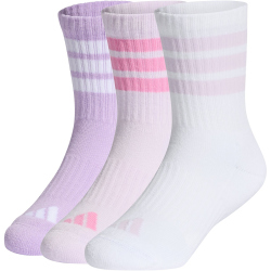 3er Pack adidas 3-Streifen Cushioned Sportswear Crew Retro Socken Kinder KD1721 - powder plum/white/ice lavender 19-21
