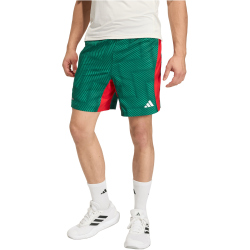 adidas Tech Intensity Allover Print Trainingsshorts Herren KE2407 - team dark green/better scarlet/print M/7"