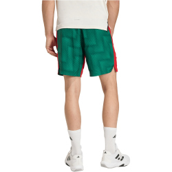 adidas Tech Intensity Allover Print Trainingsshorts Herren KE2407 - team dark green/better scarlet/print M/7"