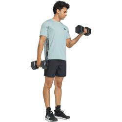 adidas Workout Essentials Base 3-Streifen Trainingsshirt Herren KD0704 - wonder sage/black M