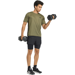 adidas Workout Essentials Base 3-Streifen Trainingsshirt Herren KD0703 - olive strata/black M