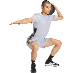 adidas Workout Essentials Base 3-Streifen Trainingsshirt Herren KC5286 - halo silver/black S