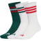 3er Pack adidas 3-Streifen Cushioned Sportswear Crew Socken KE5506 - team dark green/white/better scarlet 37-39