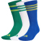 3er Pack adidas 3-Streifen Cushioned Sportswear Crew Socken KE5505 - bold green/bold blue/bright yellow 37-39