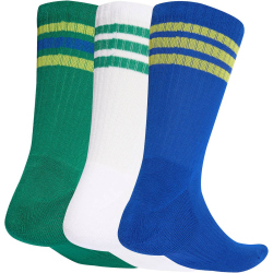 3er Pack adidas 3-Streifen Cushioned Sportswear Crew Socken KE5505 - bold green/bold blue/bright yellow 40-42