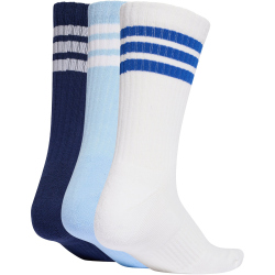 3er Pack adidas 3-Streifen Cushioned Sportswear Crew Socken KC9642 - dark blue/white/glow blue 34-36