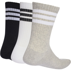 3er Pack adidas 3-Streifen Cushioned Sportswear Crew Socken KC9640 - medium grey heather/white/black 37-39