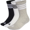 3er Pack adidas 3-Streifen Cushioned Sportswear Crew Socken KC9640 - medium grey heather/white/black 40-42