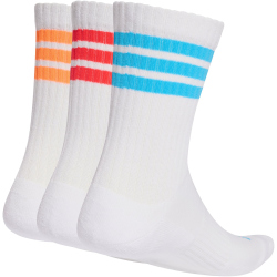 3er Pack adidas 3-Streifen Cushioned Sportswear Crew Socken KC9637 - white/lucid orange/lucid red 40-42