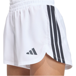 adidas Pacer Workout Woven High Rise Trainingsshorts Damen KD7324 - white/black S/5"