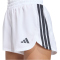 adidas Pacer Workout Woven High Rise Trainingsshorts Damen KD7324 - white/black S/5"