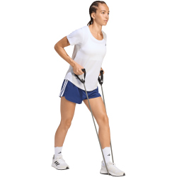 adidas Pacer Workout Woven High Rise Trainingsshorts Damen KD7320 - dark blue/white M/5"