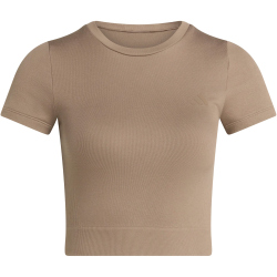 adidas Workout Essentials Knit Baby Tee Trainingsshirt Damen JZ0126 - chalky brown L