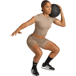 adidas Workout Essentials Knit Baby Tee Trainingsshirt Damen JZ0126 - chalky brown L