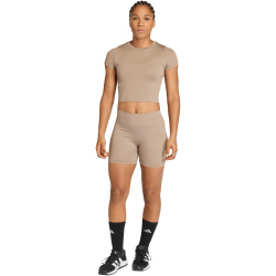 adidas Workout Essentials Knit Baby Tee Trainingsshirt Damen JZ0126 - chalky brown L