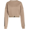 adidas Hyperglam 3-Streifen Cropped Crew Neck Sweatshirt Damen KQ5197 - chalky brown S